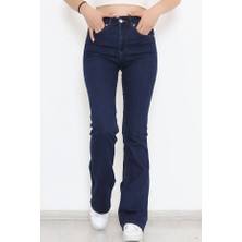 ArVib Fitmaster Ispanyol Paça Lacivert Renk Likralı Yüksek Bel Ispanyol Jeans Pantolon