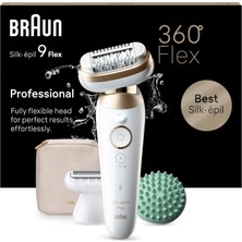 Kadınlar Için Braun Silk-Épil 9 Flex Epilatör,esnek 360° Başlık, Islak ve Kuru, Uzun Ömürlü Epilasyon, Bayan Tıraş Makinesi, Su Geçirmez - Dahil. Tıraş Aparatı, Düzeltici Aparatı, 9-071 3d,beyaz/altın
