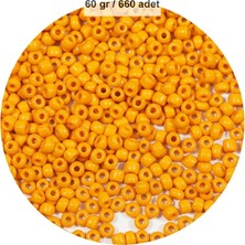 Vexor Turuncu Renk 4 mm Yaklaşık 660 Adet / 60 Gram Cam Boncuk Oya Yazma Bileklik ve Kolye