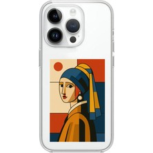 TechTree iPhone 14 Pro Uyumlu Bauhaus Inci Küpeli Kız Baskılı Silikon Kılıf