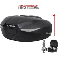 MOTO TEZ SHAD SH-58X 3 KADEMELİ MOTOSİKLET ÇANTASI TOPCASE