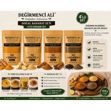 Değirmenci Ali 4’lü Baharat Seti 250 gr x 4 (1 Kg) Toz Zerdeçal Zencefil Tarçın Karabiber