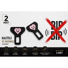 YSN Sounds Pembe Kemer Tokası , Pembe Kalpli Araç Kemer Ikaz Susturucu , Anneye - Sevgiliye Kemer Bip Bip Susturucu - 2 Adet