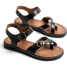 Giamgia Store Kadın Siyah Parmak Arası Düz Sandalet