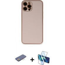 Pileli Store Pilelistore™ iPhone 12 Pro Kılıf Yadigar Klasik - Siyah 3D Antistatik Seramik Nano Ekran Koruyucu + Renkli Kamera Lens Koruma Cam - Mı