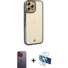 İlk El Grup Pilelistore™ iPhone 12 Pro Kılıf Çekirdek Klasik Serisi - Siyah 3D Antistatik Seramik Nano Ekran Koruyucu + Neon Fosforlu Kamera Lens - Tu