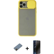 İlk El Grup Pilelistore™ iPhone 11 Pro Max Kılıf Vadi Çizgi - Siyah 3D Antistatik Hayalet Cam Ekran Koruyucu + Shine Kamera Lens Koruma Cam - Gd