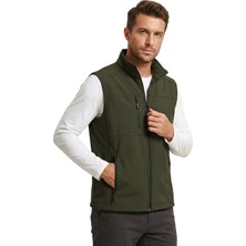 Genius Store Erkek Yelek Softshell Su Geçirmez Tam Fermuarlı Cepli Normal Kalıp Spor Yelek