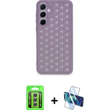Pileli Store Pilelistore™ Galaxy A15 4g Kılıf Zirve Form - Siyah 3D Antistatik Cam Ekran Koruyucu + Raze Metal Kamera Lens - Gs