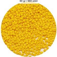 Vexor Sarı Renk 4 mm Yaklaşık 660 Adet / 60 Gram Cam Boncuk Oya Yazma Bileklik ve Kolye