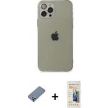 Pileli Store Pilelistore™ iPhone 12 Pro Kılıf Ahenk Doku - Siyah 6d Mat Seramik Hayalet Nano Ekran Koruyucu + Metal Kamera Lens Koruma Cam - Gs