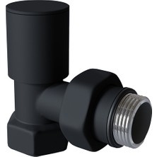 Radyatör Havlupan Vanası Köşe Tip 1/2'' Siyah