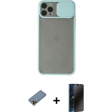 İlk El Grup Pilelistore™ iPhone 11 Pro Max Kılıf Vadi Çizgi - Siyah 3D Antistatik Hayalet Cam Ekran Koruyucu + Shine Kamera Lens Koruma Cam - Gd