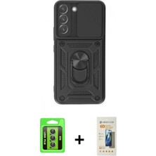 Pileli Store Pilelistore™ Galaxy S23 Kılıf Ahenk Klasik - Siyah 6d Mat Seramik Hayalet Nano Ekran Koruyucu + Raze Metal Kamera Lens - Yl
