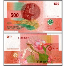 3Alp Koleksiyon Komorlar (Comoros-Comores) 500 Franc 2006, P#15C, Kağıt Para Çil (Unc) Koleksiyon Para