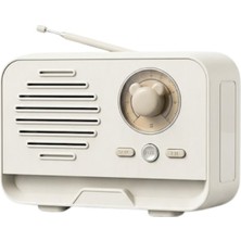 Çeşithane Mını-1 Nostaljik Radyo Bluetooth Hoparlör USB Fm Destekli-Beyaz