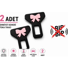 YSN Sounds Pembe Kemer Tokası , Pembe Fiyonklu Araç Kemer Ikaz Susturucu , Anneye - Sevgiliye Kemer Bip Bip Susturucu - 2 Adet