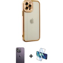 Pileli Store Pilelistore™ iPhone 12 Pro Max Kılıf Çekirdek Klasik Serisi - Siyah 3D Antistatik Seramik Nano Ekran Koruyucu + Neon Fosforlu Kamera Lens - Bz