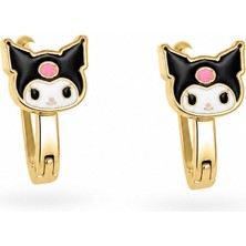 Serelya Pirinç Kuromi Model Gold Renk Çocuk Küpe