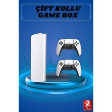 Nevamel® 3D Çift Oyun Kollu 4K Hd Ekran Nostaljik 20.000 Oyunlu Beyaz Game Box
