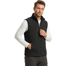 Genius Store Erkek Yelek Softshell Su Geçirmez Tam Fermuarlı Cepli Normal Kalıp Spor Yelek