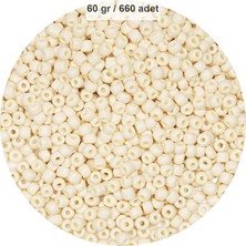 Vexor Beyaz Renk 4 mm Yaklaşık 660 Adet / 60 Gram Cam Boncuk Oya Yazma Bileklik ve Kolye