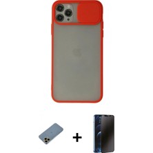 İlk El Grup Pilelistore™ iPhone 11 Pro Max Kılıf Vadi Çizgi - Siyah 3D Antistatik Hayalet Cam Ekran Koruyucu + Shine Kamera Lens Koruma Cam - Gd