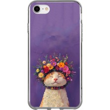 TechTree iPhone 7-8-Se 2020 Uyumlu Frida Catlo Kedi Baskılı Silikon Kılıf