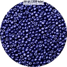 Vexor Lacivert Renk 4 mm Yaklaşık 220 Adet/20 Gram Cam Boncuk Oya Yazma Bileklik ve Kolye