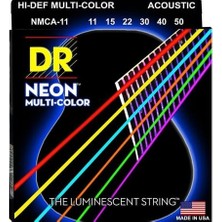 Dr Renkli Neon Akustik Gitar 0,11 Takım Tel (El Yapımı)