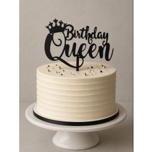 Hediyebigi Birtday Queen Doğum Günü Pasta Süsü 17X17 Ölçülerinde