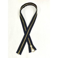 Demir Diş Kaban Mont Fermuarı / 80 cm / Siyah / Gold Diş / No5