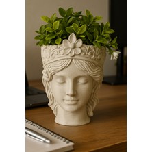 Generic 156 Gramlık Premium Helen Büst Saksı-Woman's Face Planter