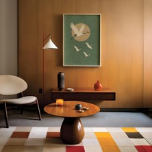 Ninastore Japandi Minimalist Japon Sanatı Posteri Turna Kuşu Illüstrasyonu Ev Dekorasyonu Iskandinav Sakin