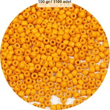 Vexor Turuncu Renk 4 mm Yaklaşık 1100 Adet / 100 Gram Cam Boncuk Oya Yazma Bileklik ve Kolye