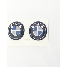 MOZOKO Kendinden Yapışkanlı Bmw Logolu 14 mm Damla Baskılı Anahtarlık Kumanda Amblemi 2 Adet