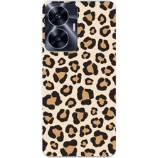 TechTree Realme C55 Uyumlu Vahşi Zarafet Leopar Desenli Baskılı Silikon Kılıf