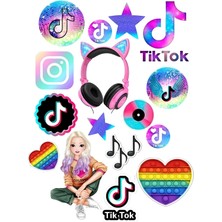 Bsb Tiktok Sticker Telefon Laptop Notebook Tablet Defter Matara Stiker Etiket ST476
