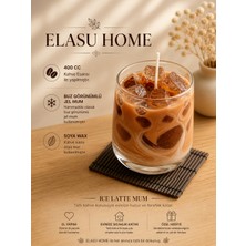 Elasu Ice Latte Mum 400 cc Kahve Esanslı Jel Mum & Soya Wax El Yapımı Dekoratif Mum