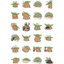 Bsb Baby Yoda Sticker Telefon Laptop Notebook Tablet Defter Matara Stiker Etiket ST345
