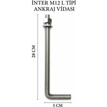 İnter Inter L Tipi Ankraj Vidası M12 33CM