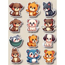 Bsb Sevimli Hayvanlar Sticker Telefon Laptop Notebook Tablet Defter Matara Stiker Etiket ST1086