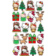 Bsb Hello Kitty Noel Sticker Telefon Laptop Notebook Tablet Defter Matara Stiker Etiket ST989