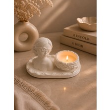 Lunthia Home Antik Büst & Mum Dekoru & Dekoratif Tabak 3'lü Set