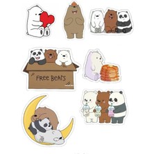 Bsb We Bare Bears Sticker Telefon Laptop Notebook Tablet Defter Matara Stiker Etiket ST234