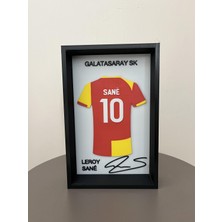 Reborn 3D Galatasaray Sk Leroy Sané Imzalı Forma Tablo 3D Çerçeveli Dekoratif Tablo 14X22