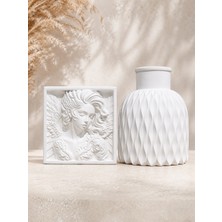 Lunthia Home Rölyef Mumluk & Modern Dokulu Vazo Seti