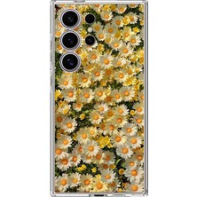 TechTree Samsung Galaxy S24 Ultra Uyumlu Papatya Bahçesi Sulu Boya Baskılı Silikon Kılıf