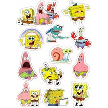Bsb Sünger Bob  Sticker Telefon Laptop Notebook Tablet Defter Matara Stiker Etiket ST625