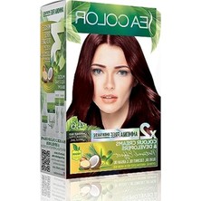 Aesco Sea Color Amonyaksız, Vegan, Doğal, Besleyici Kalıcı Saç BOYASI%100 Beyaz Kapama (1 Paket 2 x 50 ml Boya & Oksidan) (Kestane Kızılı 4.6)